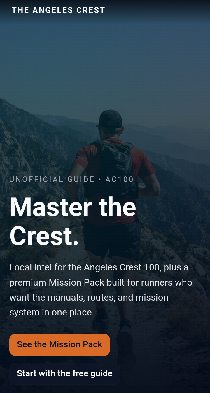 The Angeles Crest editorial outdoor experience page