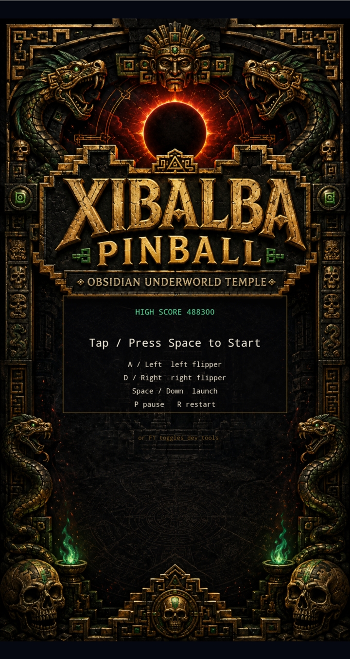 Xibalba Pinball browser game visual direction concept