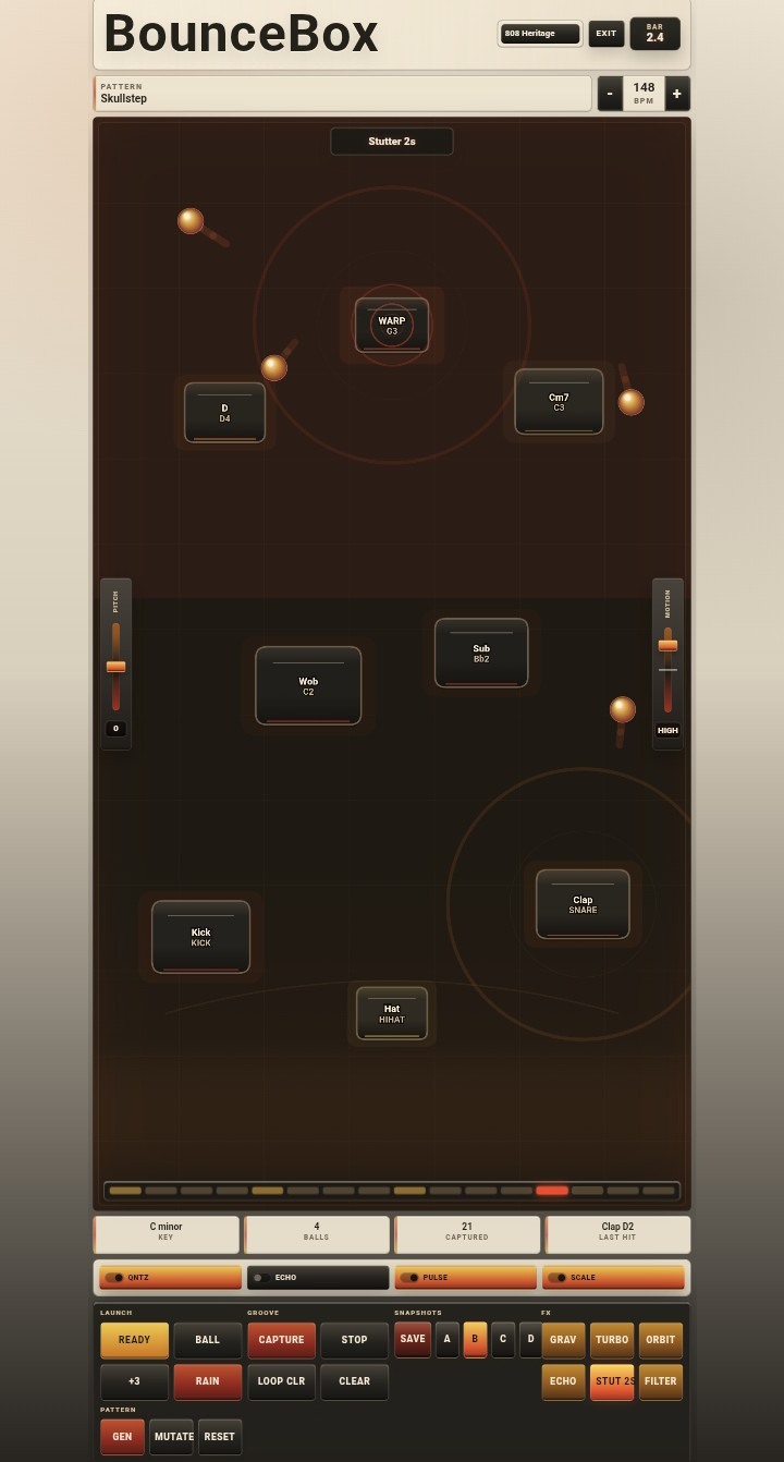 BounceBox 808 Heritage performance mode screenshot